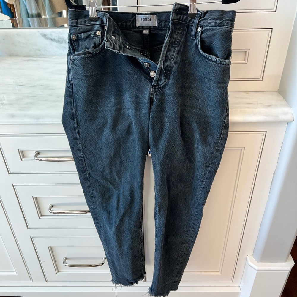 AGOLDE Jamie dark gray raw hem jeans size 26